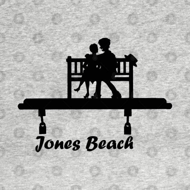 Jones Beach Art Deco Sign - Kids on a Bench by Mackabee Designs